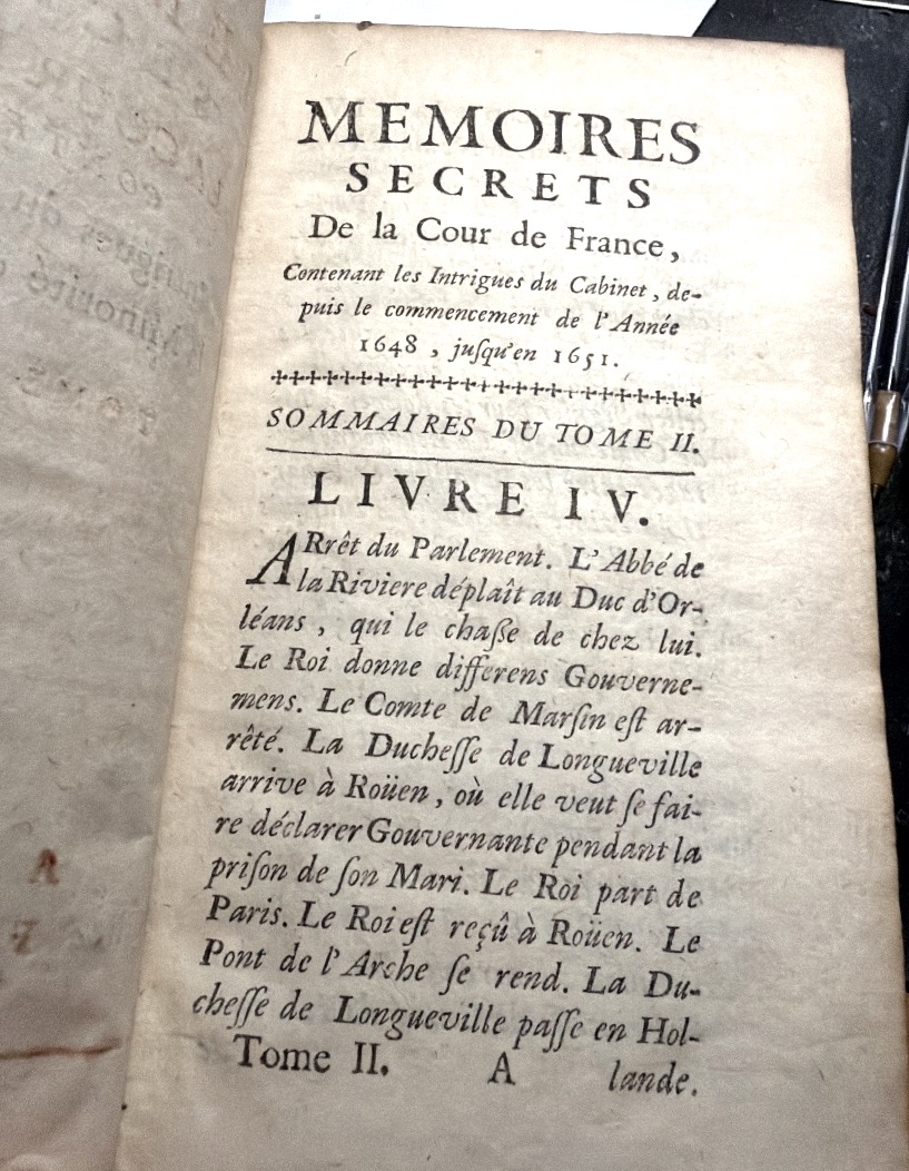 Aux Armes du Prince de Vintimille "Mémoires Secrets de la Cour de France",minorité de Louis XIV-photo-4