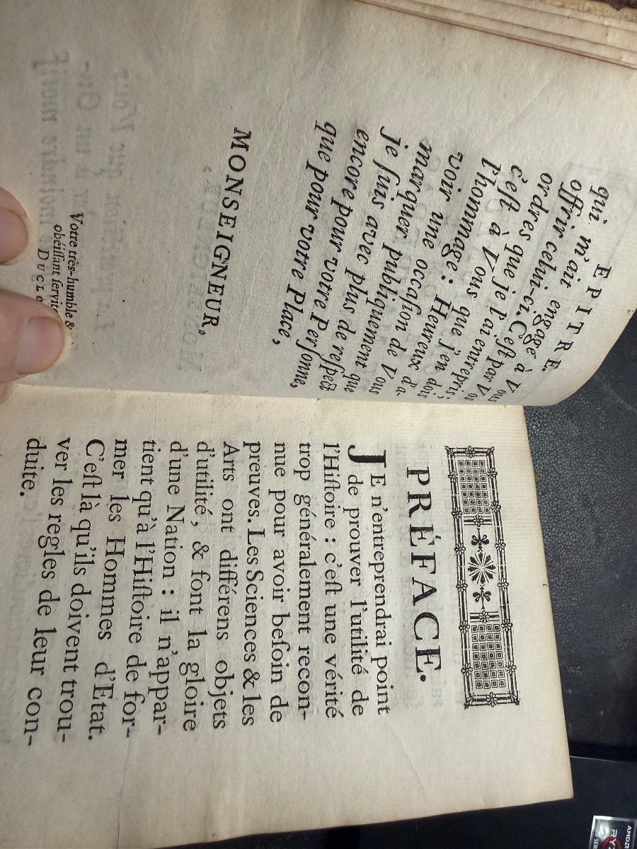 "3 Vol. In 12: History Of Louis XI," Aux Armes, By M. Duclos. Paris, 1745-photo-3