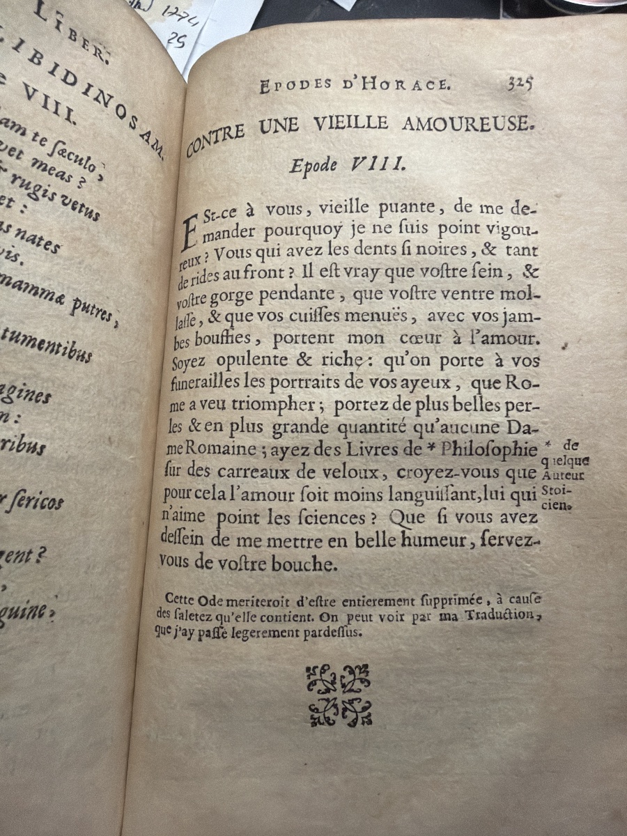 Edition Originale :traduction des Odes et Epodes d'Horace de 1678 Aux Armes Famille de Creil-photo-8