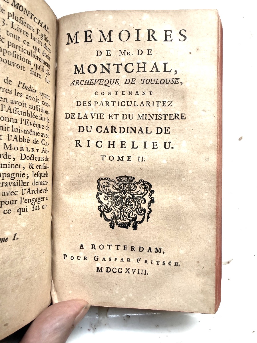 Mémoires de Mr de Montchal .Sur les particularités de la Vie et du Ministère de Richelieu. 1718-photo-4