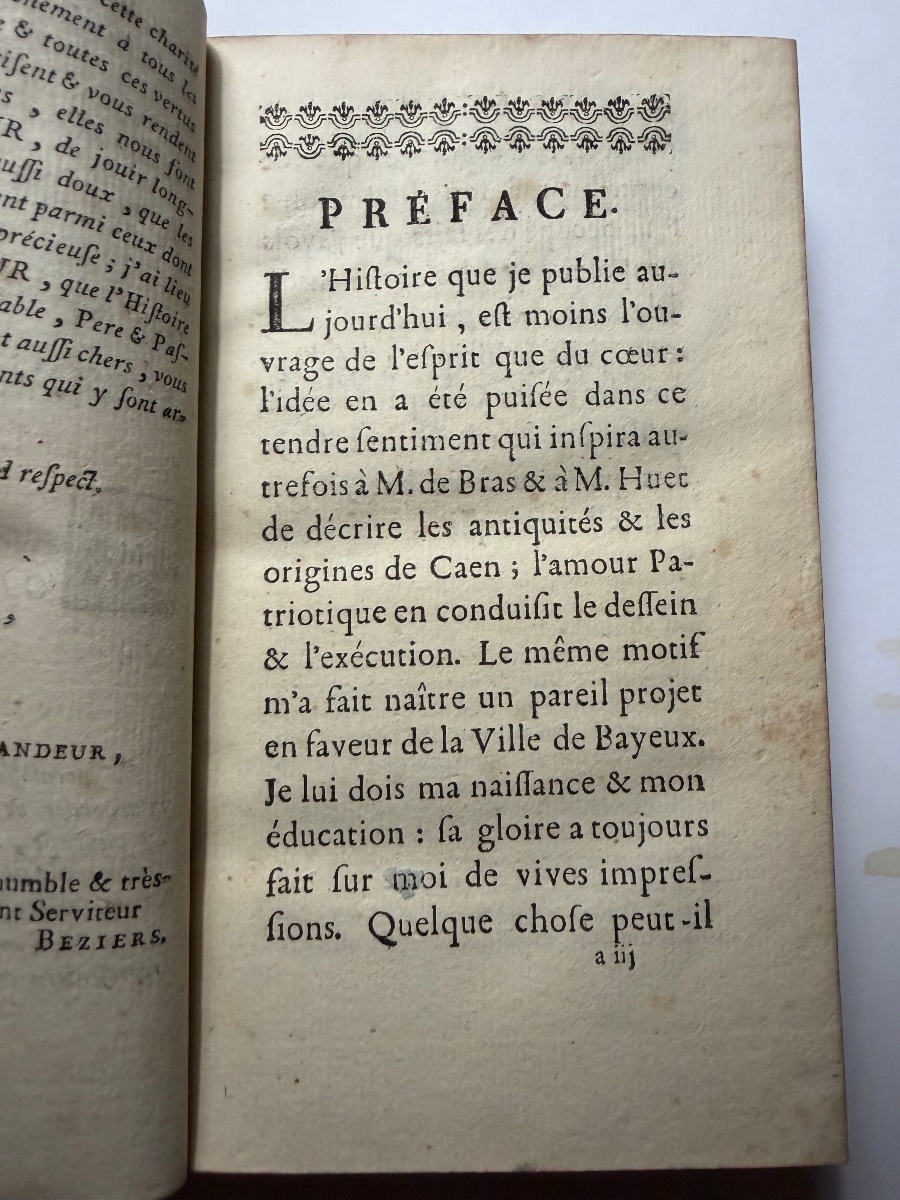 Bel et rare expl; de" l'Histoire de la Ville de Bayeux",  Avec un discours..Par M. Beziers 1773-photo-7