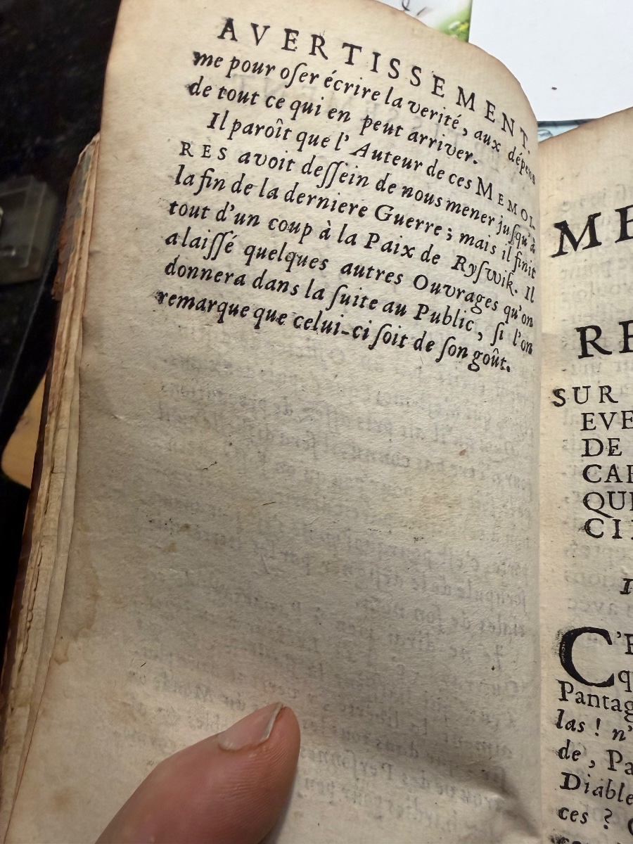  18èm, Armoiries de Paulin-Gabriel Pondre de Guermantes " Mémoires et Réflexions sur Louis XIV -photo-2