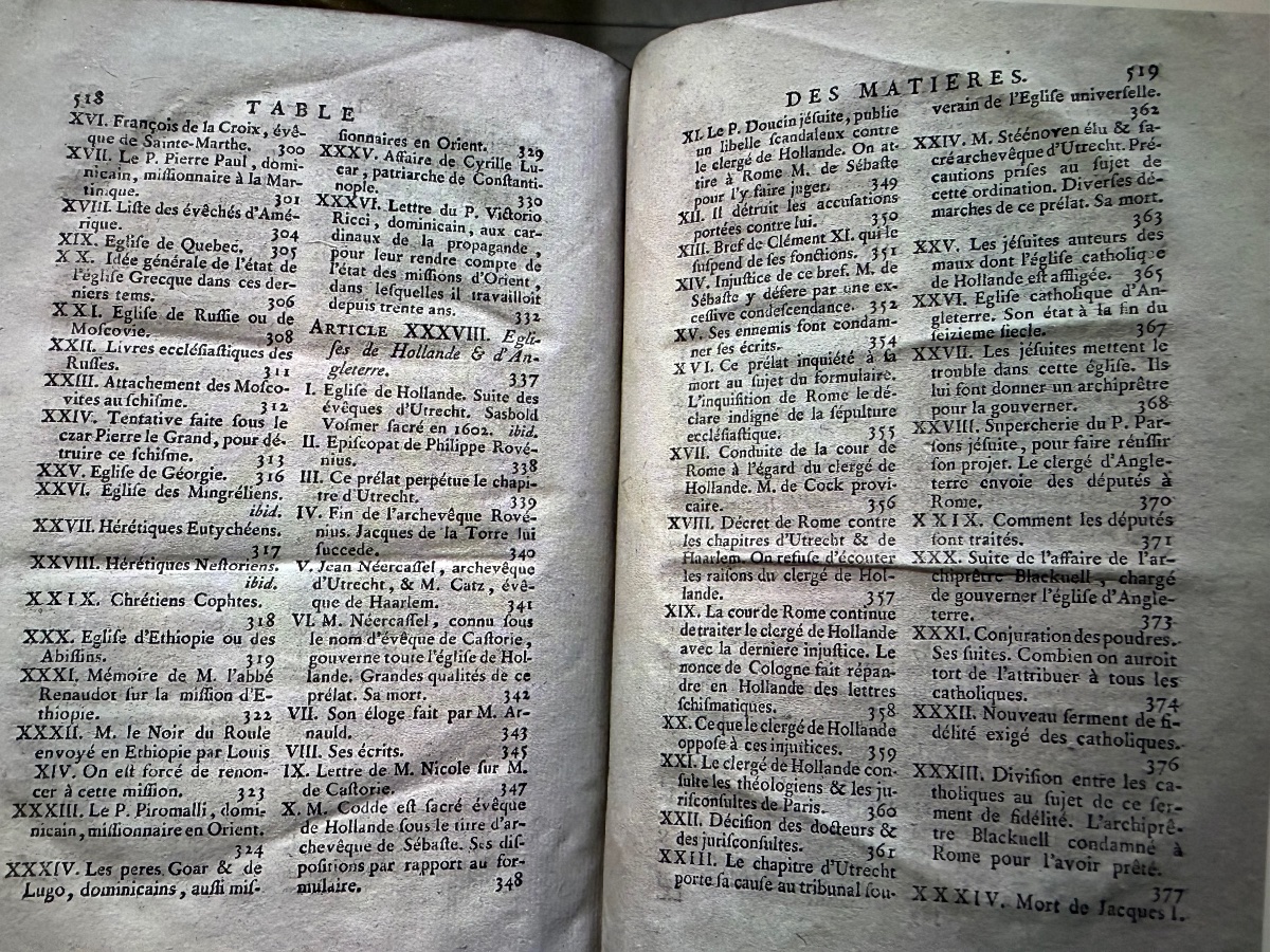 Bel "Abrégé de l'Histoire Ecclésiastique" en 13 Vol.In 4 de Bonaventure Racine , plats Armoriés-photo-3