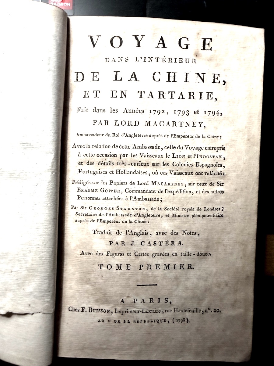 Rare, 5 Vols., In-8. "journey Into The Interior Of China And Tartary—1798. Lord Macartney 18"-photo-2