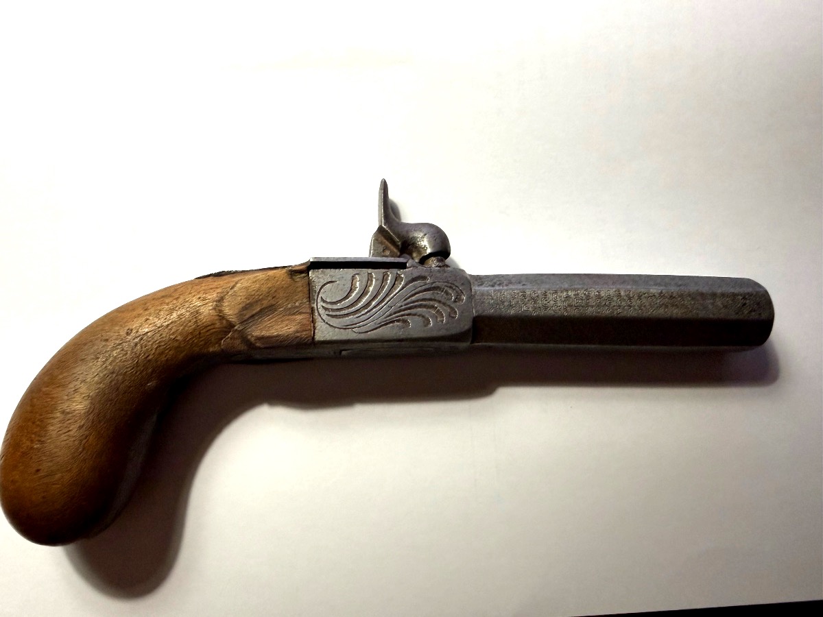19th-century Pocket Percussion Pistol, "fist Gun" Or "chest Pistol," Circa 1840 
