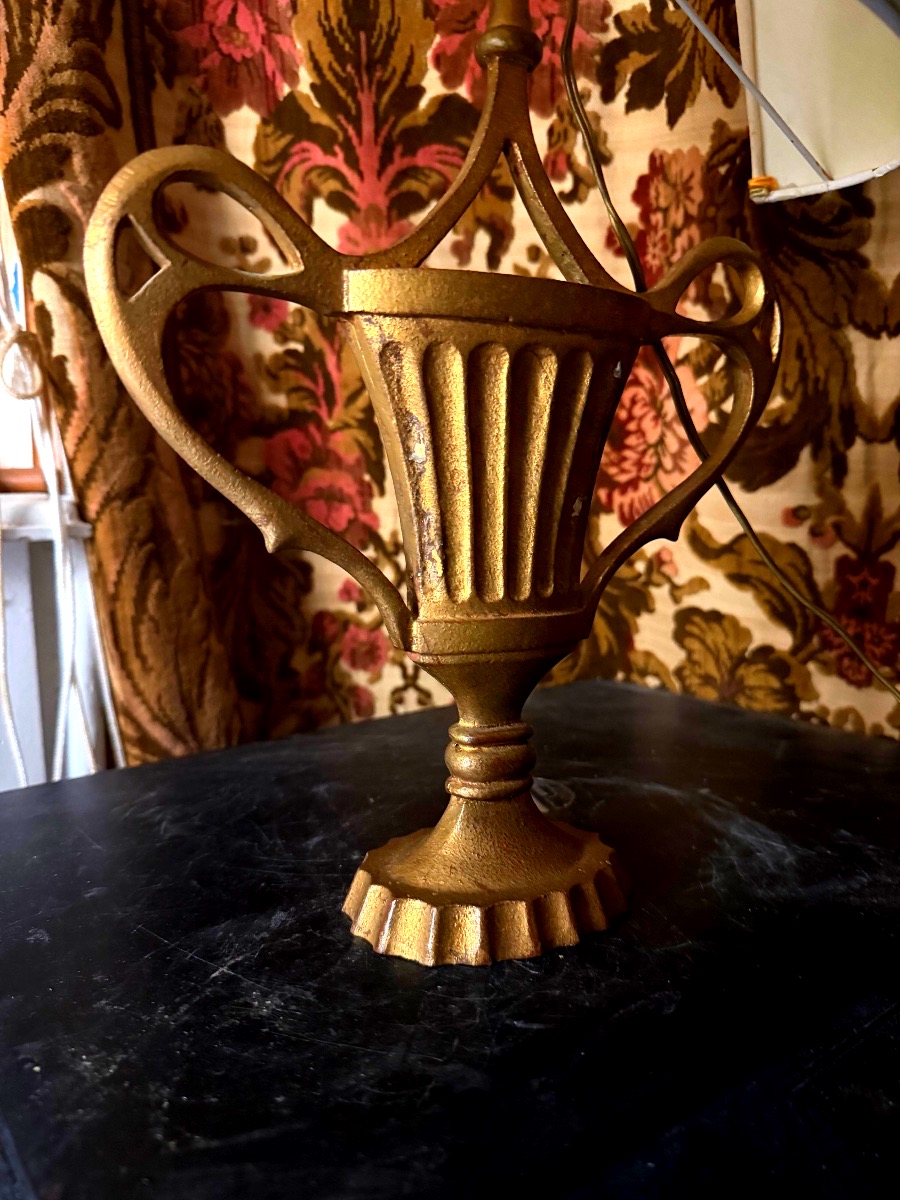 Solid Bronze Lamp With A Patina Finish From Maison Baguès, In The "neo-empire" Style From The 1960s-photo-2