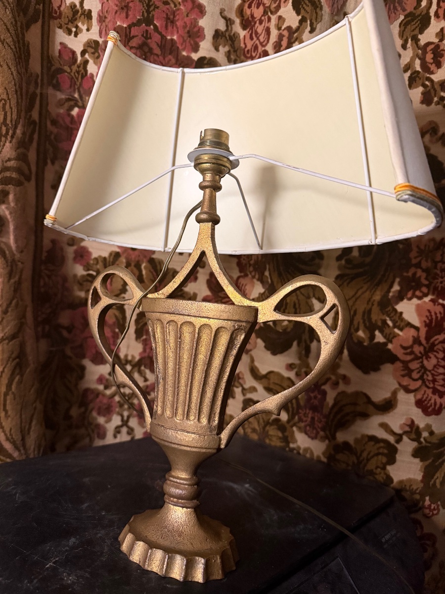 Solid Bronze Lamp With A Patina Finish From Maison Baguès, In The "neo-empire" Style From The 1960s-photo-1