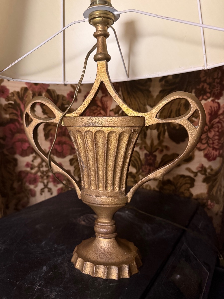 Solid Bronze Lamp With A Patina Finish From Maison Baguès, In The "neo-empire" Style From The 1960s-photo-2
