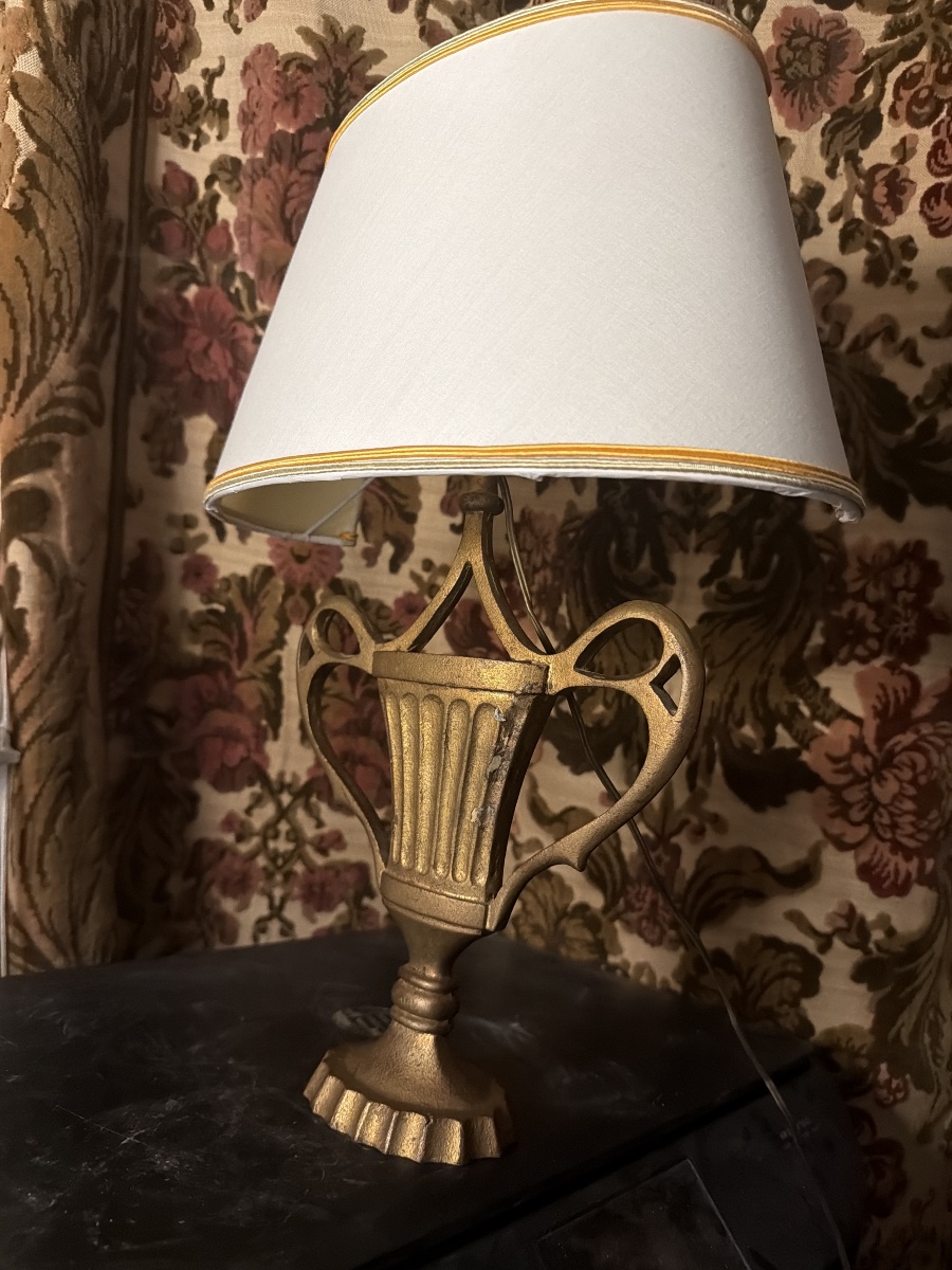 Solid Bronze Lamp With A Patina Finish From Maison Baguès, In The "neo-empire" Style From The 1960s-photo-3