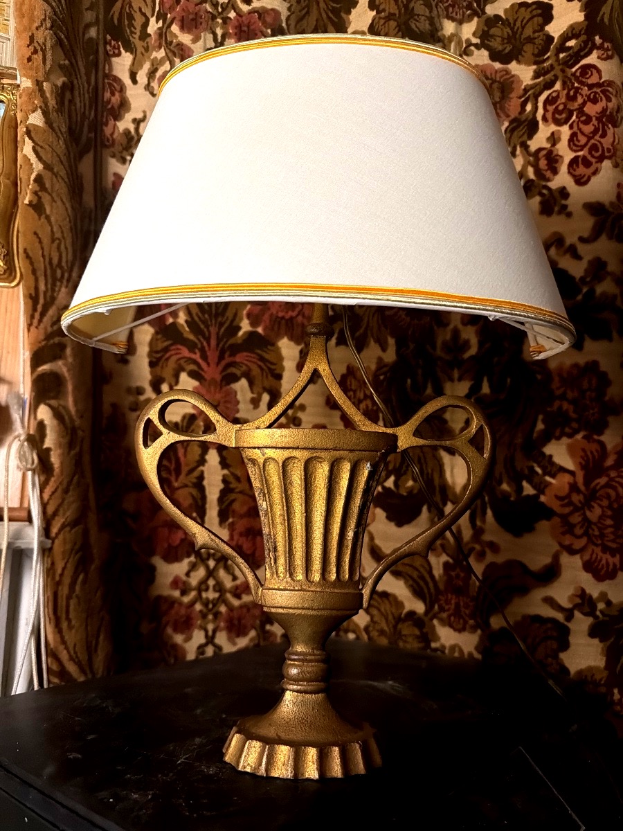 Solid Bronze Lamp With A Patina Finish From Maison Baguès, In The "neo-empire" Style From The 1960s