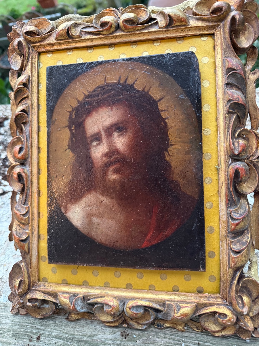 Famous Christ, Guido Reni's Depiction Of *ecce Homo*, An 18th-century Framed Studio Reduction-photo-2