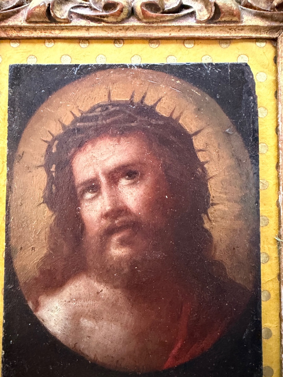 Famous Christ, Guido Reni's Depiction Of *ecce Homo*, An 18th-century Framed Studio Reduction-photo-3