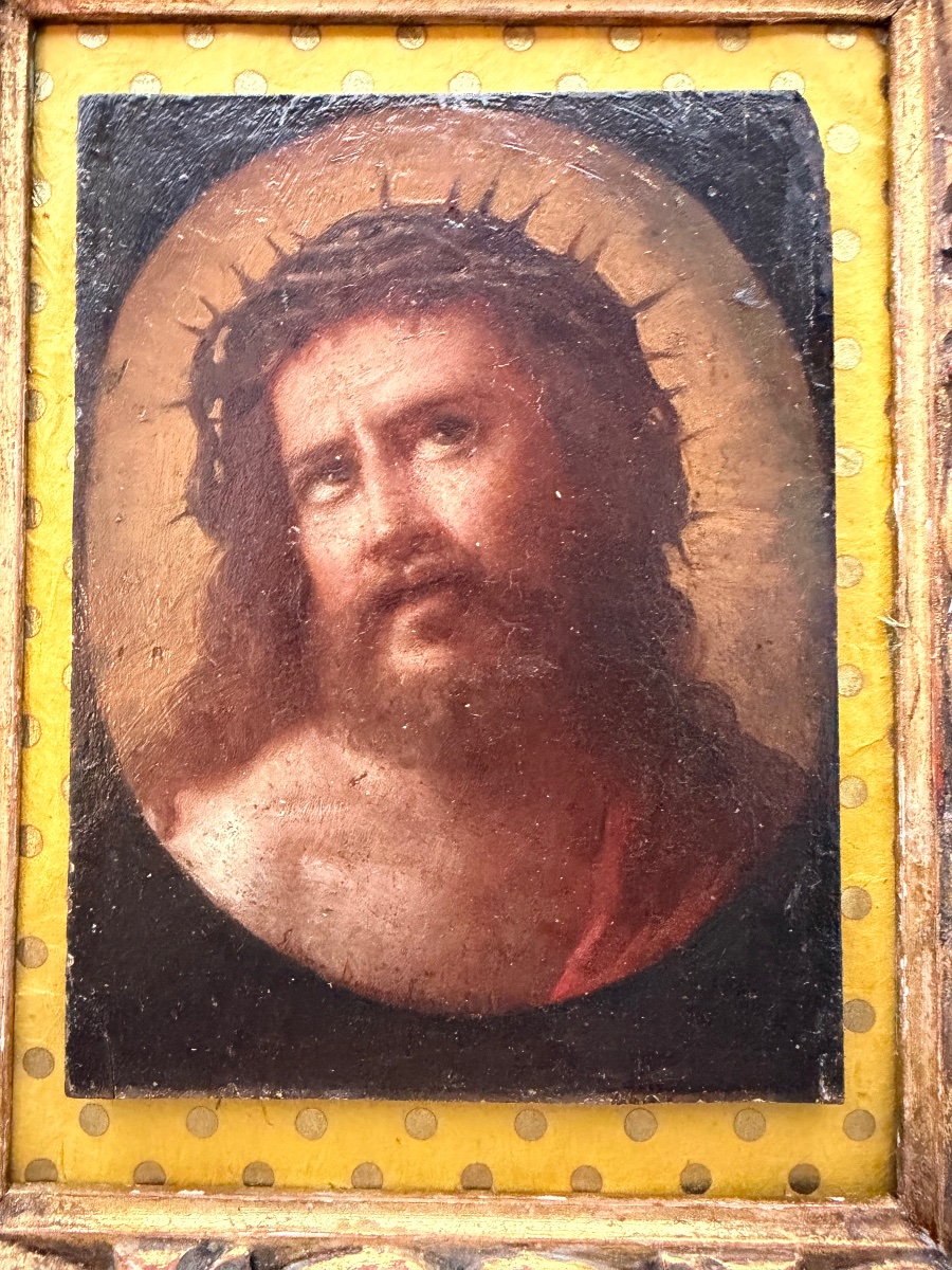 Famous Christ, Guido Reni's Depiction Of *ecce Homo*, An 18th-century Framed Studio Reduction-photo-1