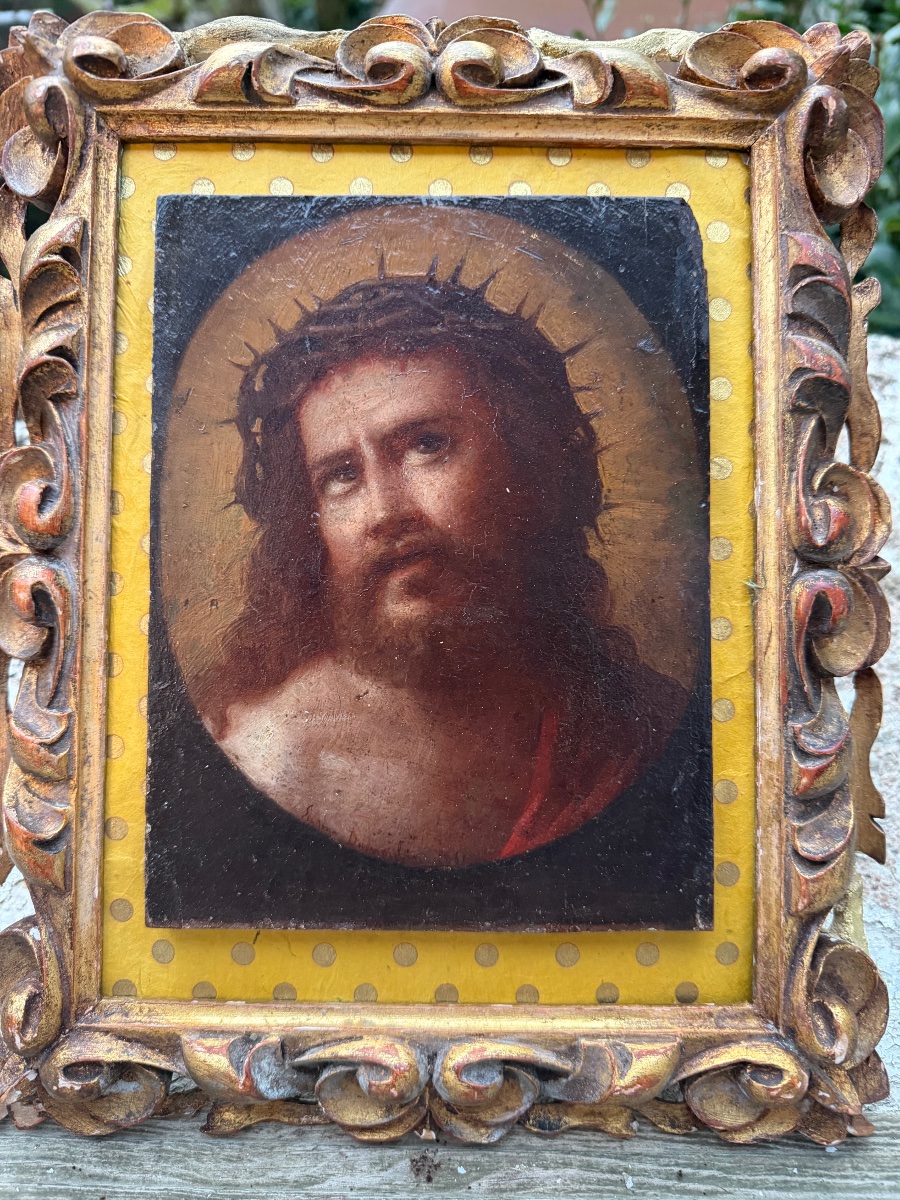 Famous Christ, Guido Reni's Depiction Of *ecce Homo*, An 18th-century Framed Studio Reduction-photo-2