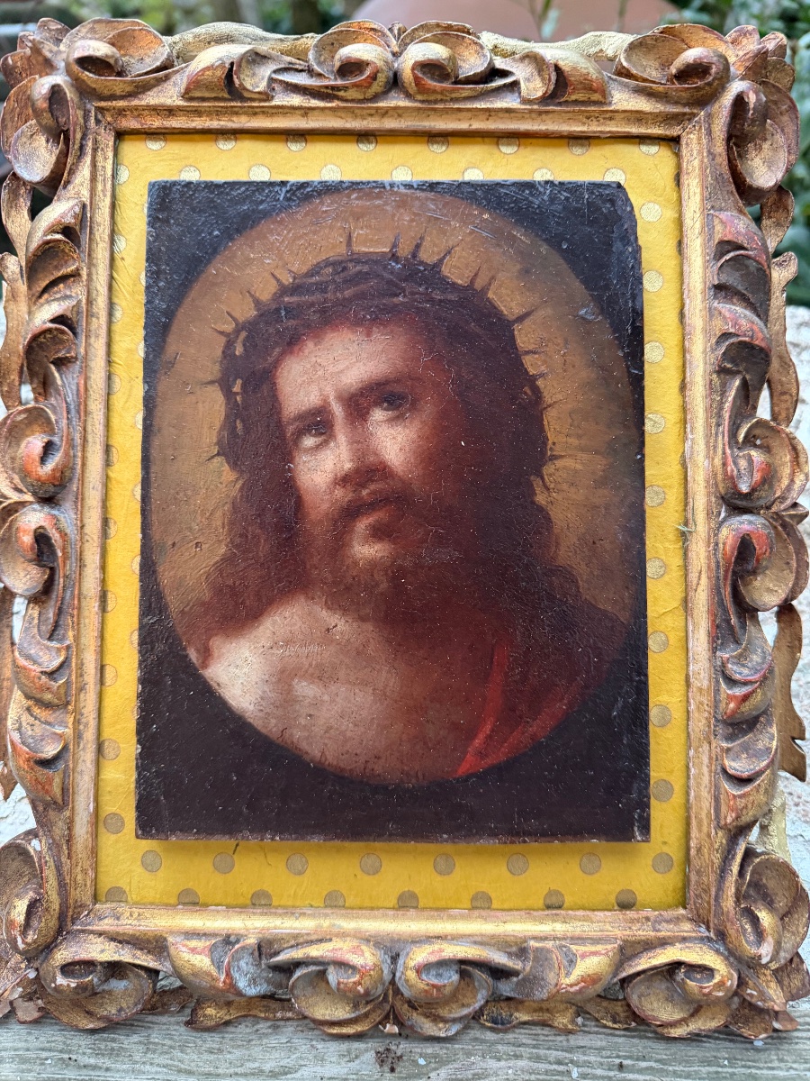Famous Christ, Guido Reni's Depiction Of *ecce Homo*, An 18th-century Framed Studio Reduction-photo-3