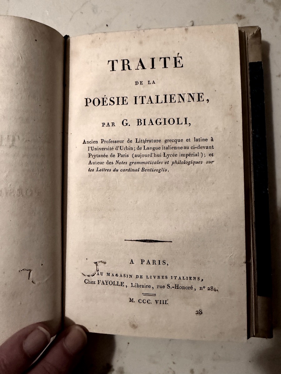 Grammaire Italienne,élémentaire et raisonnée,suivi d'un traitéde la Poésie Italienne Paris 1808-photo-8