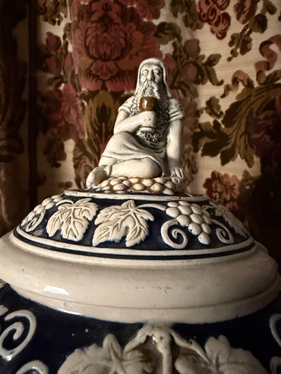 Large German Baroque-style Punch Or Mulled Wine Bowl In The Romantic Style, Featuring A Citadel Motif-photo-3