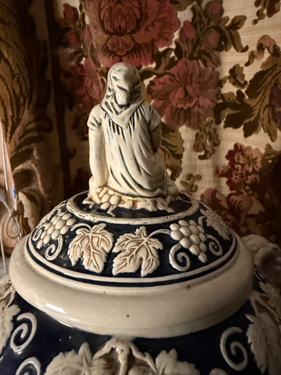 Large German Baroque-style Punch Or Mulled Wine Bowl In The Romantic Style, Featuring A Citadel Motif-photo-5