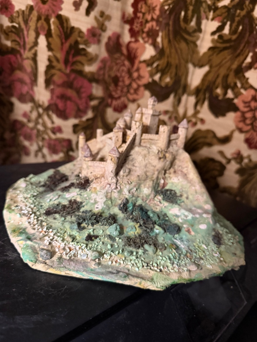 Architecture Of A 19th-century Medieval Fortress Made Of Wood, Marble Powder, And 18th-century Paper-photo-4