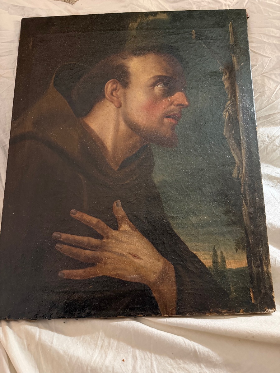 Saint-François d'Assise en prière aux stigmates de Francesco Trévisani version d'Atelier XVIIIè-photo-3