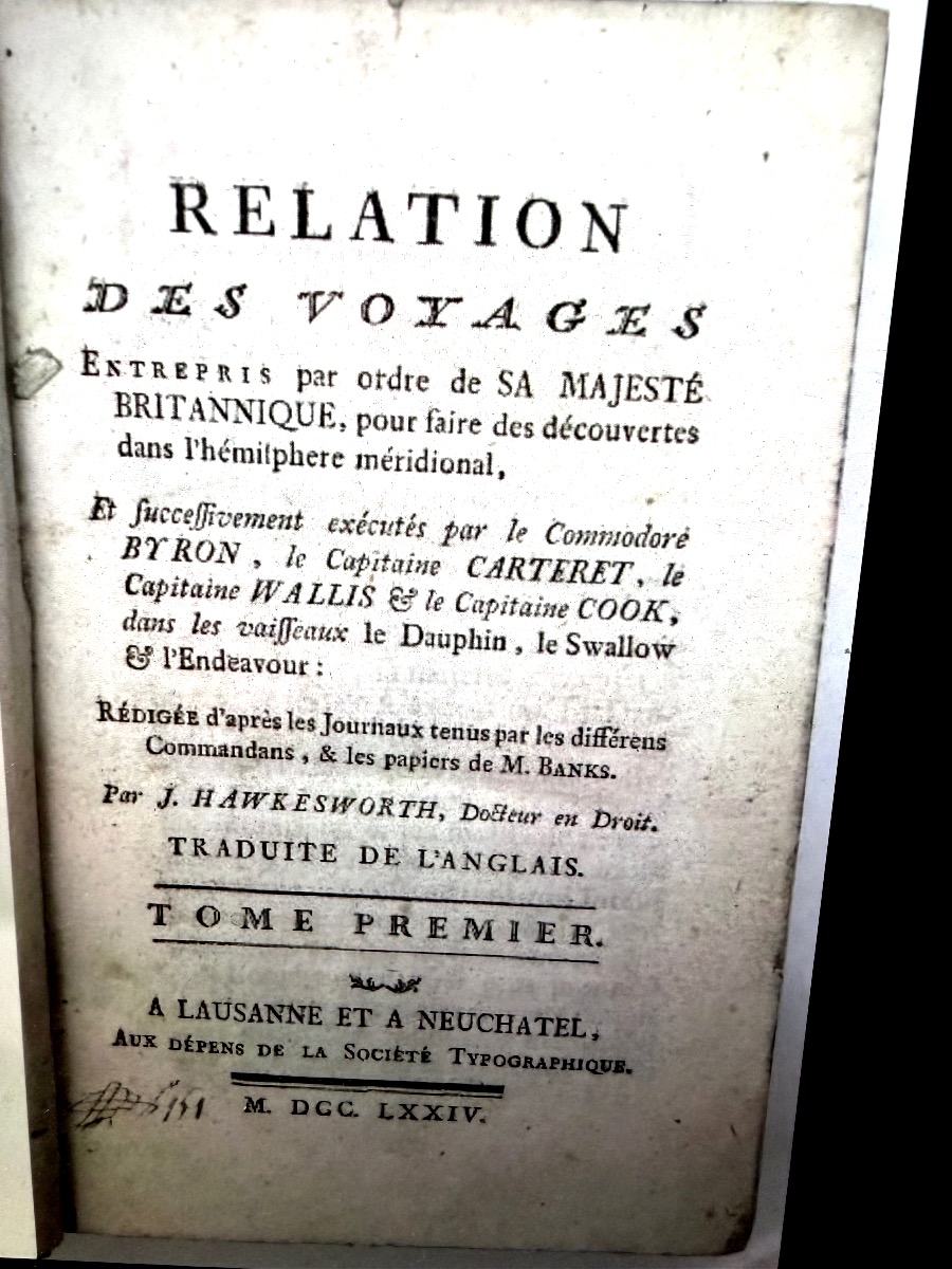  4 Vol:Relation des Voyages entrepris par sa Majesté Britannique exécutés par le Commodore.1774-photo-3