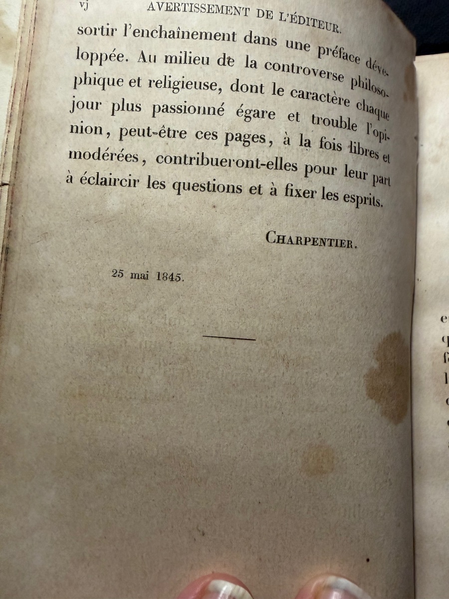 1  Vol Armes Guillaume Pavée de Vendeuvre :"Essais sur la Philosophie et la Religion" E Saisset-photo-3