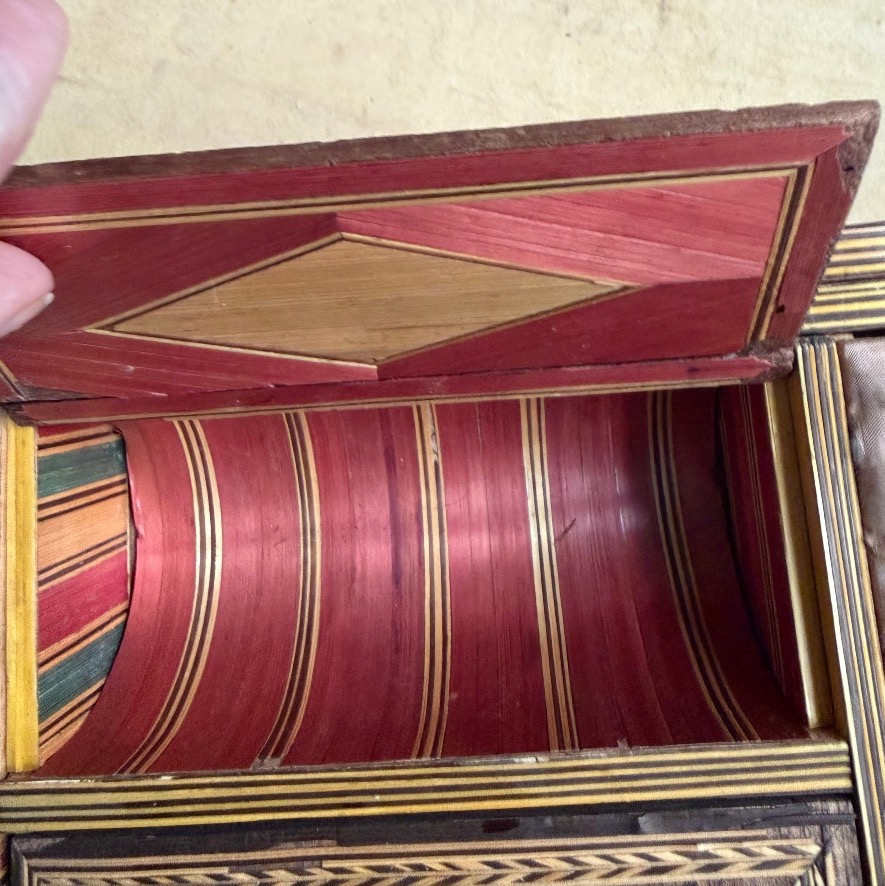 Toy Box, Straw Marquetry? High Quality, Well-preserved, Charles X Era-photo-3