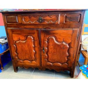 Very Beautiful Buffet Two Doors One Drawer In Cherry Wood, Louis XV Period Massif Central