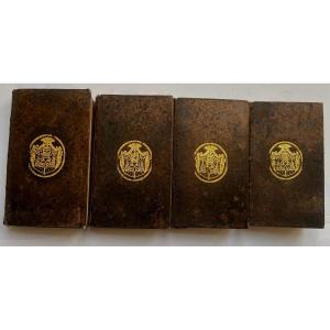 4 Volumes With The Arms Of Saint Peter (vatican) From The Second Division Seminary Of Toulouse 1818