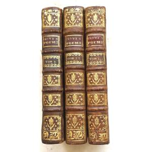 En Trois Beaux Volumes In 12  Clovis Poëme Héroï- Comique . A La Haye 1763
