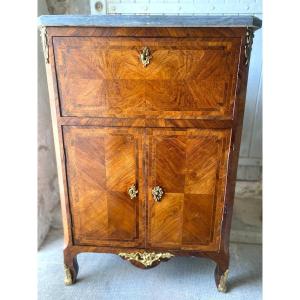 Rare Beautiful Children's Secretary From The Mid-18th Century With Trans Rosewood Frame Motifs.