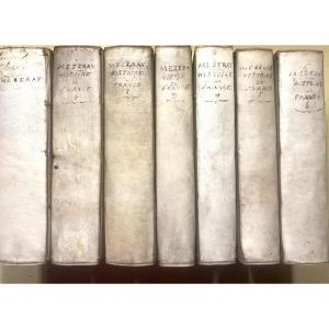Rare Series Of 7volumes In 12 Evelin With Rabats Period 1688/92 From The History Of France, Mézeray