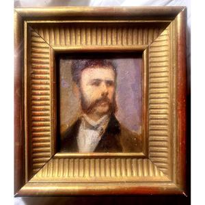 Beau Portrait Début 19ème Ecole De Delacroix "Jeune Homme" Huile Sur Bois Encadrée Vers 1840