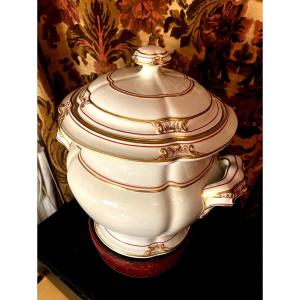 Important 19th Century Minton Decorated White Porcelain Ginger Jar In Louis XV Baroque Style