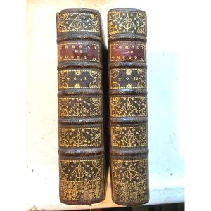 Ouvrage d'Erudit : "Les Caractères de Théophraste" de "La Bruyère" . 2 forts Vol. In 12 . 1694.