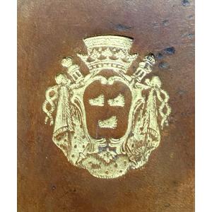 Large In 8 , Calf With The Arms: R De Massy , 1777 , Thesis Of The Two Laws. - Theses Utriusque Juris