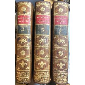 3 beaux volumes In12 :" Histoire des Révolutions d'Espagne", par le Père d'Orléans . Paris 1787