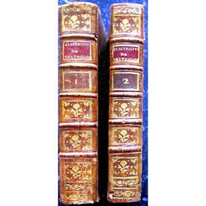 2 Volumes In8 ,"l'Electricité du corps humain" par l'Abbé Bertholon , a Paris 1786 , 6planches