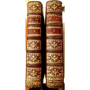 2 Volumes In Quarto From 1776: At La Rochelle "new Commentaries On The Ordinance Of The Navy" Of 1681