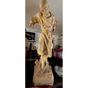 Grande terre-cuite du moine Martyr" Jean-Gabriel  "Lazariste parti parler de Jésus aux Chinois 