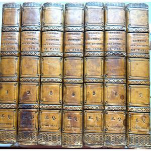 Reliure de Simier : 7 Vol in 8 de 1823" Histoire des Environs de Paris "de Dulaure . IIlustré