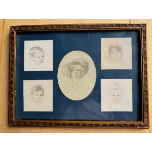 Gallery Of Five Fine Pencil Portraits: Children Of The 
