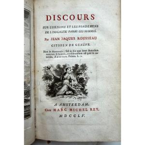 Discours sur l'origine et les fondements de l'Inégalité parmi les Hommes" ,par JJ Rousseau 1755