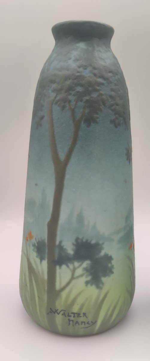 Amalric Walter - Beautiful Glazed Ceramic Set With Landscape Decor-photo-2