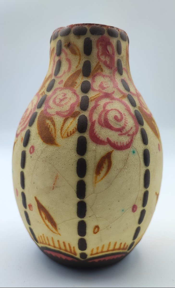 Almaric Walter - Ceramic Vase With Floral Decor-photo-2