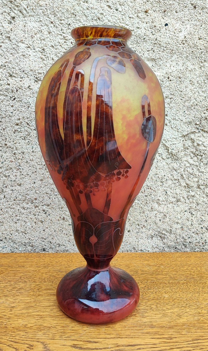 Le Verre Français - Charder - Vase Decorated With Campanules-photo-3