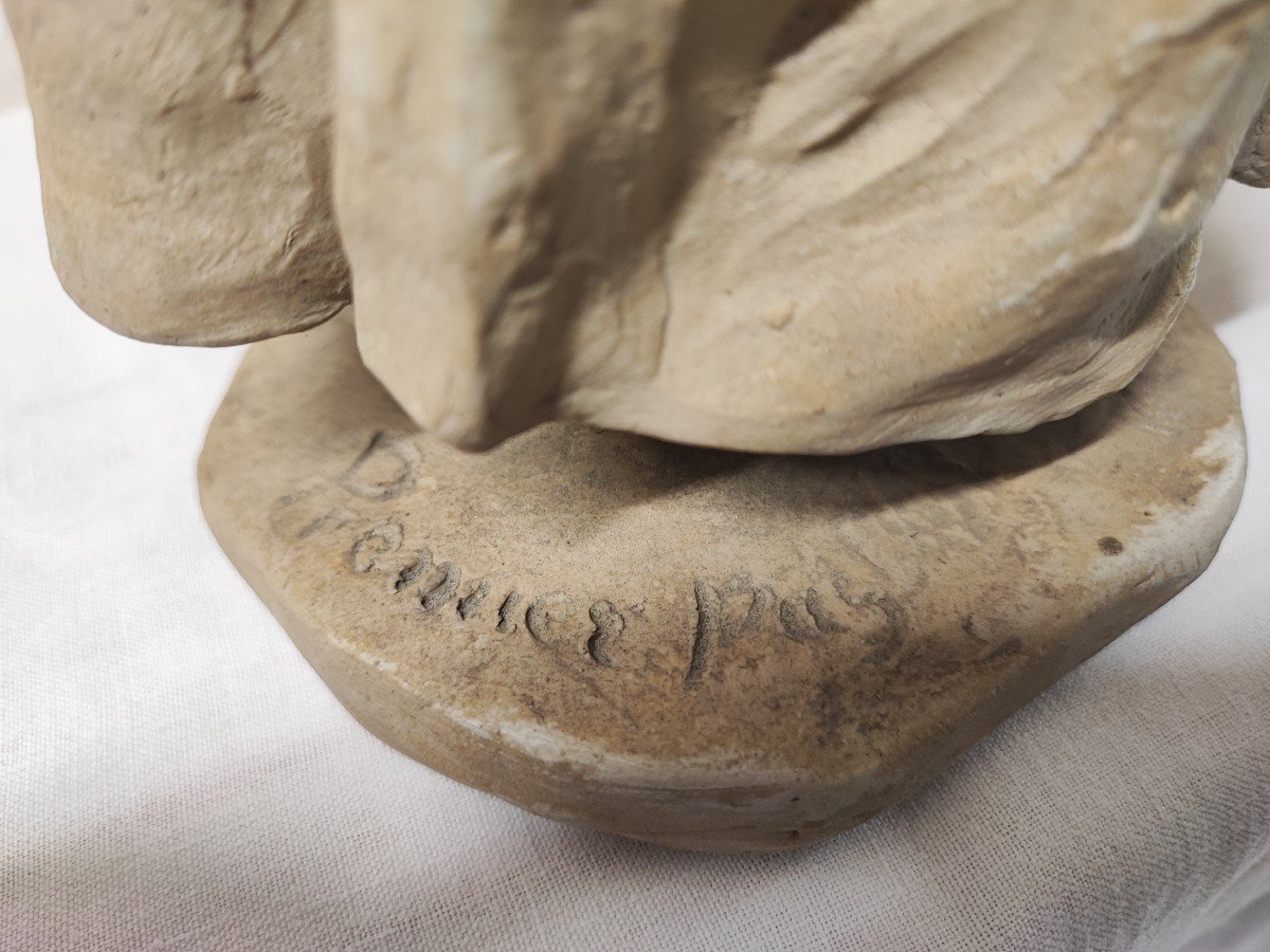 Victor Prouvé - Sandstone Statuette Representing A Child Taking His First Steps-photo-4