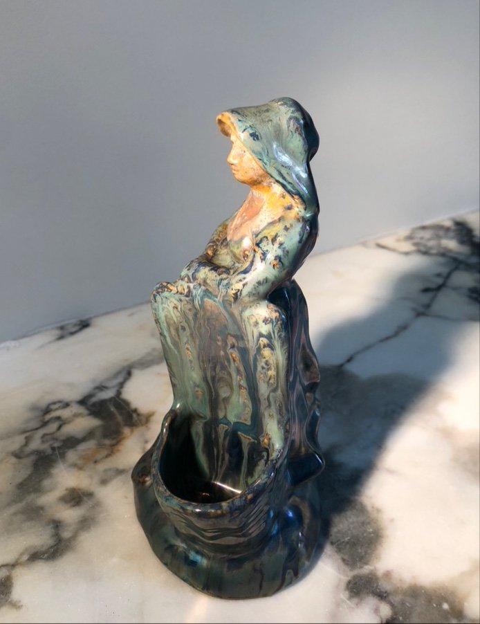Sculpture Of Woman At Huche From A. Finot