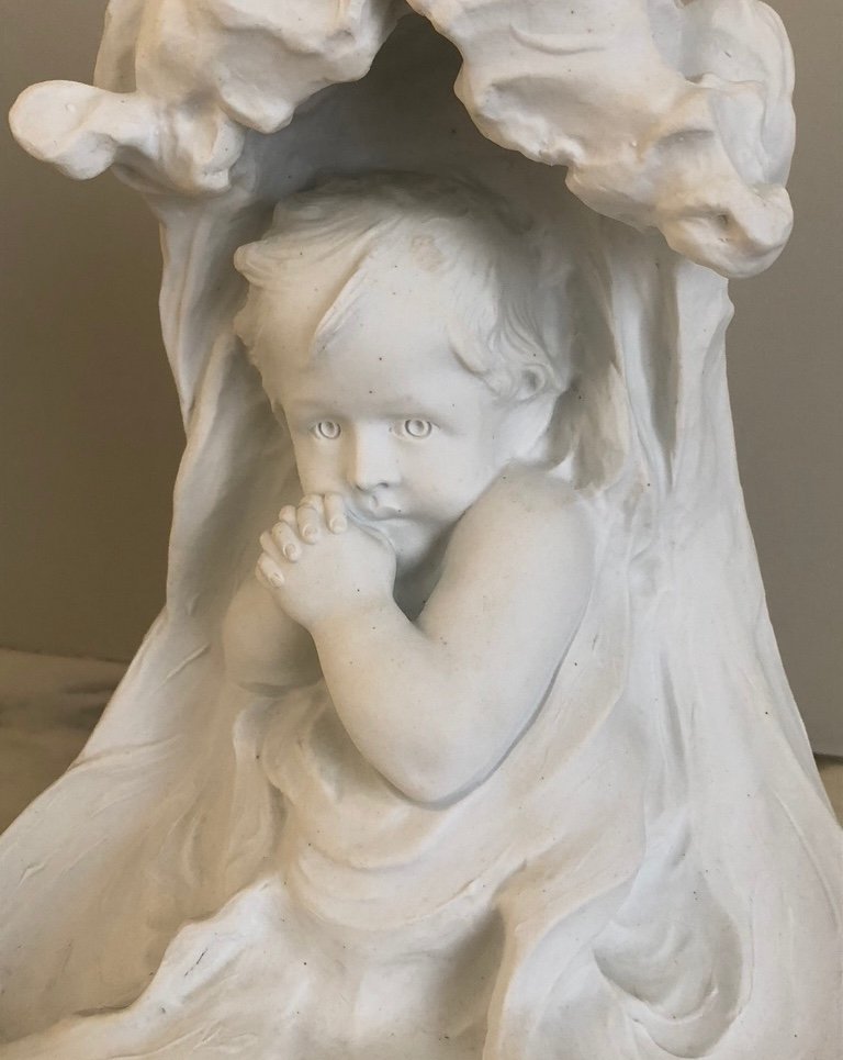 Large White Biscuit Baby Doll Statue From Fortiny