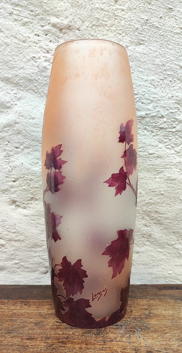 Legras - Tonneau Vase From The Rubis Series-photo-2